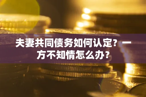 北京夫妻共同债务如何认定？一方不知情怎么办？