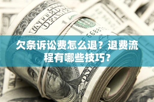 北京欠条诉讼费怎么退？退费流程有哪些技巧？