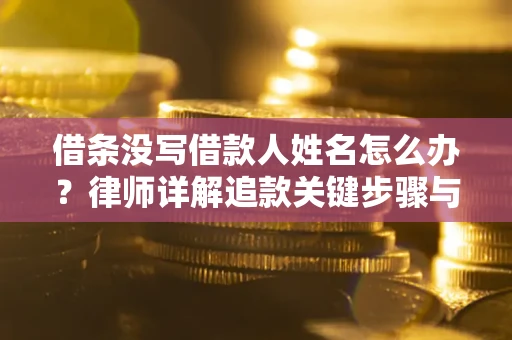 北京借条没写借款人姓名怎么办？律师详解追款关键步骤与证据链构建